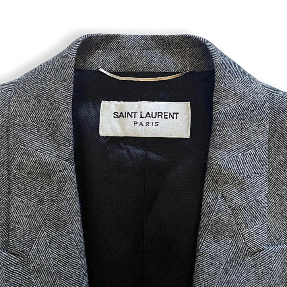 Saint Laurent herringbone wool overcoat